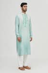 Gaurav Katta_Blue Modal Cotton Embellished Kurta _Online_at_Aza_Fashions