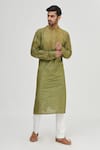 Buy Gaurav Katta Green Cotton Silk Printed Kurta Online at Aza Fashions Buy_Gaurav Katta_Green Cotton Silk Printed Kurta _Online_at_Aza_Fashions