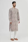 Gaurav Katta_Blue Cotton Printed Kurta _Online_at_Aza_Fashions