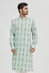 Buy Gaurav Katta Blue Cotton Printed Kurta at Aza Fashions Buy_Gaurav Katta_Blue Cotton Printed Kurta _at_Aza_Fashions