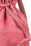 Shop_Chhaya Mehrotra_Pink Embroidery, Beads Floral Potli Bag _at_Aza_Fashions