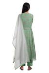Shop_Chhaya Mehrotra_Green Anarkali Handwoven Chanderi Salwar Cotton Round Set _at_Aza_Fashions