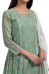 Buy_Chhaya Mehrotra_Green Anarkali Handwoven Chanderi Salwar Cotton Round Set _Online_at_Aza_Fashions