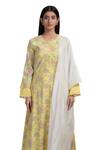 Buy_Chhaya Mehrotra_Yellow Kurta Handwoven Chanderi Salwar Cotton Round Set _Online_at_Aza_Fashions