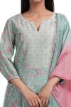 Buy_Chhaya Mehrotra_Green Kurta Handwoven Chanderi Salwar Cotton Round Set _Online_at_Aza_Fashions