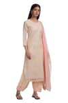 Buy Chhaya Mehrotra Pink Kurta Handwoven Chanderi Salwar Cotton Round Set at Aza Fashions Buy_Chhaya Mehrotra_Pink Kurta Handwoven Chanderi Salwar Cotton Round Set _at_Aza_Fashions