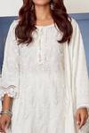 Shop_Mulmul_White Mulmul Cotton Round Embroidered Kurta Set _at_Aza_Fashions