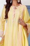 Mulmul_Yellow Mulmul Cotton Tie-up Embroidered Kurta Set _Online_at_Aza_Fashions