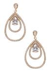 Buy_Minaki_Gold Plated Zari Teardrop Stone Danglers_at_Aza_Fashions