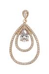 Minaki_Gold Plated Zari Teardrop Stone Danglers_Online_at_Aza_Fashions