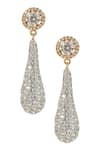 Buy_Minaki_Gold Plated Zari Stone Danglers _at_Aza_Fashions