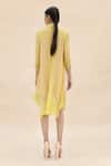 Shop Abhishek Sharma Yellow Chiffon Shirt Collar Colorblock Dress at Aza Fashions Shop_Abhishek Sharma_Yellow Chiffon Shirt Collar Colorblock Dress _at_Aza_Fashions