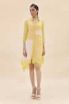 Buy Abhishek Sharma Yellow Chiffon Shirt Collar Colorblock Dress Online at Aza Fashions Buy_Abhishek Sharma_Yellow Chiffon Shirt Collar Colorblock Dress _Online_at_Aza_Fashions