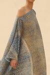 Shop_Abhishek Sharma_Blue Georgette Asymmetric Tie-dye Print Dress _Online_at_Aza_Fashions