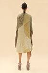 Shop_Abhishek Sharma_Green Mandarin Collar Tie-dye Print Shirt Dress  _at_Aza_Fashions
