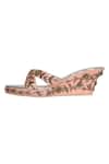 Fuchsia_Peach Embroidery Silk Wedges _Online_at_Aza_Fashions