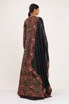 Shop_Nakul Sen_Black Chiffon Jacket Round Embroidered And Lehenga Set  _at_Aza_Fashions