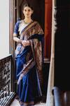 Buy_Mimamsaa_Blue Handloom Bengal Silk Saree_at_Aza_Fashions