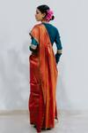 Shop_Mimamsaa_Red Handloom Munga Silk Saree_at_Aza_Fashions