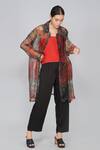 Buy Yavi Multi Color 100% Silk Organza Spread Collar Jacket Online at Aza Fashions Buy_Yavi_Multi Color 100% Silk Organza Spread Collar Jacket _Online_at_Aza_Fashions