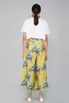 Shop Yavi Yellow 100% Linen Floral Print Palazzo at Aza Fashions Shop_Yavi_Yellow 100% Linen Floral Print Palazzo _at_Aza_Fashions