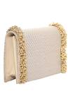 Buy 5elements White Embroidered Embellished Flap Clutch With Sling at Aza Fashions Buy_5elements_White Embroidered Embellished Flap Clutch With Sling _at_Aza_Fashions