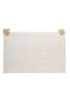 Shop 5elements White Embroidered Embellished Flap Clutch With Sling at Aza Fashions Shop_5elements_White Embroidered Embellished Flap Clutch With Sling _at_Aza_Fashions