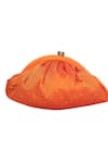 Shop_5elements_Orange Embroidery Embellished Clutch With Sling _at_Aza_Fashions