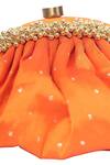 Buy_5elements_Orange Embroidery Embellished Clutch With Sling _Online_at_Aza_Fashions
