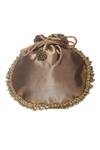 Buy 5elements Brown Embroidered Embellished Potli Bag at Aza Fashions Buy_5elements_Brown Embroidered Embellished Potli Bag _at_Aza_Fashions