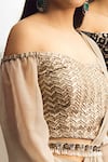 Shop_Nitya Bajaj_Grey Viscose Georgette Pre-stitched Sharara Saree With Blouse  _Online_at_Aza_Fashions