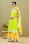 Buy_Samyukta Singhania_Green Kota Doriya Sleeveless Kurta Set_at_Aza_Fashions