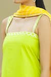 Samyukta Singhania_Green Kota Doriya Sleeveless Kurta Set_at_Aza_Fashions