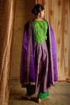 Shop_Latha Puttanna_Purple Chanderi Embroidery Round Anarkali Set _at_Aza_Fashions