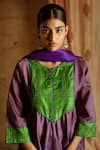 Buy_Latha Puttanna_Purple Chanderi Embroidery Round Anarkali Set _Online_at_Aza_Fashions