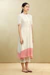 Buy_Brij_White Kora Embroidery Mandarin Collar Tunic _Online_at_Aza_Fashions