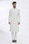 Buy_Arihant Rai Sinha_White Silk Sherwani Set_Online_at_Aza_Fashions