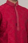 Arihant Rai Sinha_Maroon Silk Embroidery Kurta Set_at_Aza_Fashions
