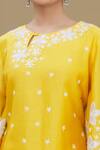 Shop_Surabhi Arya_Yellow Round Chanderi Embroidered Kurta Set_Online_at_Aza_Fashions