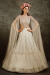 Buy_COUTURE BY NIHARIKA_White Organza, Taiwan Net Round Embroidered Lehenga Set _at_Aza_Fashions