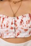 Priya Chaudhary_White Cotton Tie-dye Crop Top_at_Aza_Fashions