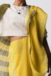 Shop_Urvashi Kaur_Yellow Handwoven Kota Cotton Saree  _at_Aza_Fashions