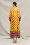 Shop_Meghna Panchmatia_Yellow Silk Blend Round Printed Dress _at_Aza_Fashions
