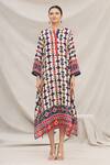 Buy_Meghna Panchmatia_White Silk Blend Round Printed Dress _Online_at_Aza_Fashions