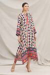 Shop_Meghna Panchmatia_White Silk Blend Round Printed Dress _Online_at_Aza_Fashions