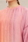 Meghna Panchmatia_Peach Chanderi Silk Round Ombre Dress _at_Aza_Fashions