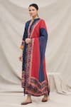 Buy_Meghna Panchmatia_Red Chanderi Silk Dupatta _Online_at_Aza_Fashions