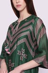 Shivani Bhargava_Green Silk Chanderi Embroidery Round Kurta And Pant Set_at_Aza_Fashions