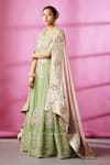 Shop_Rachit Khanna_Green Georgette Scoop Neck Embroidered Anarkali With Dupatta _at_Aza_Fashions