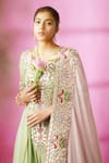 Rachit Khanna_Green Georgette Scoop Neck Embroidered Anarkali With Dupatta _Online_at_Aza_Fashions